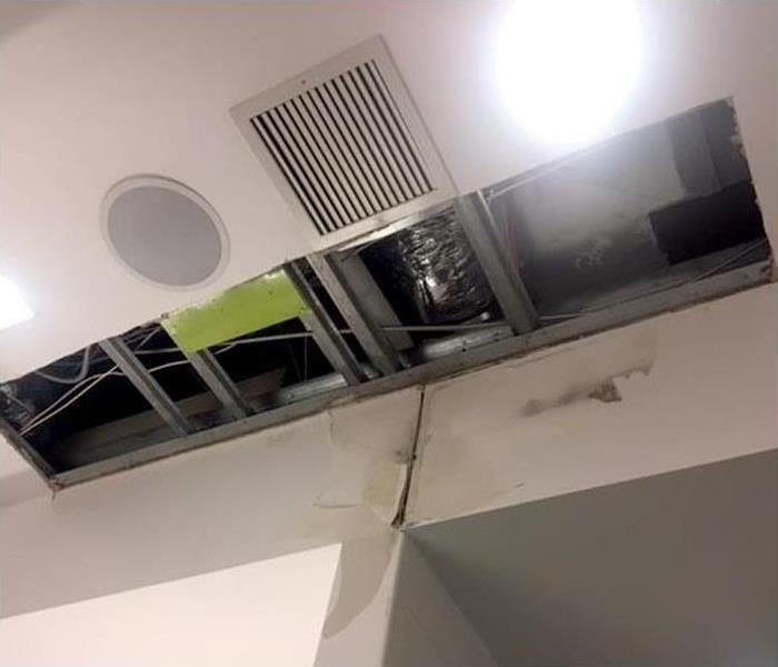 roof leak in commercial office building